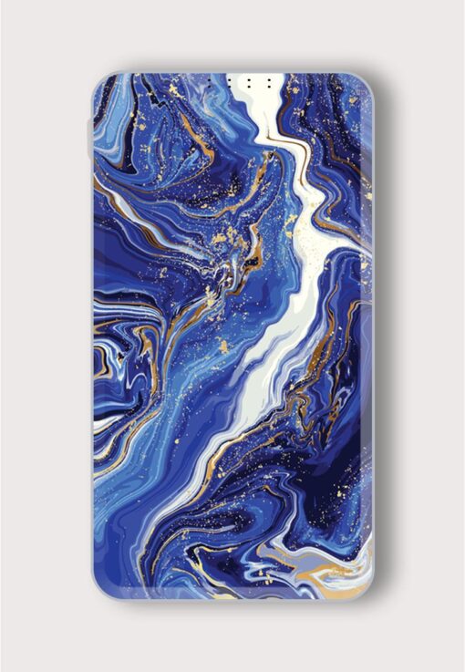 Blue Marble Gold Printed Designer 10000 mAh PowerBank Zapvi