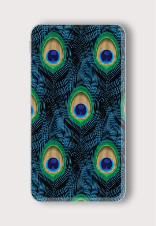 Seamless Pattern Peacock Printed Designer 10000 mAh PowerBank Zapvi