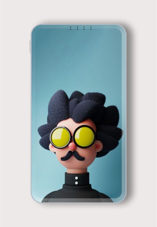 Mustache Long Hair Printed Designer 10000 mAh PowerBank Zapvi