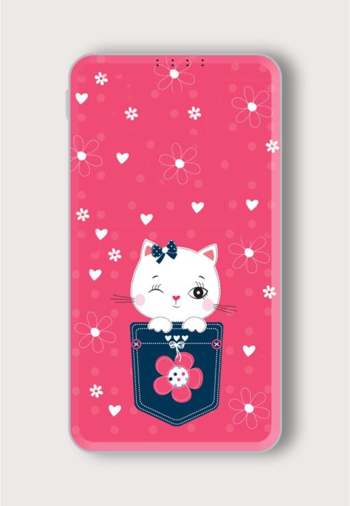 Cute White Cat Printed Designer 10000 mAh PowerBank Zapvi