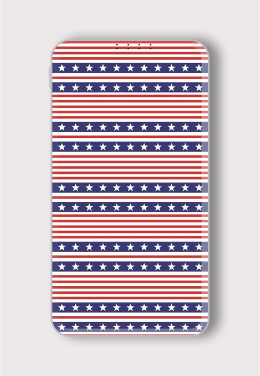 4Th July Stars Printed Designer 10000 mAh PowerBank Zapvi