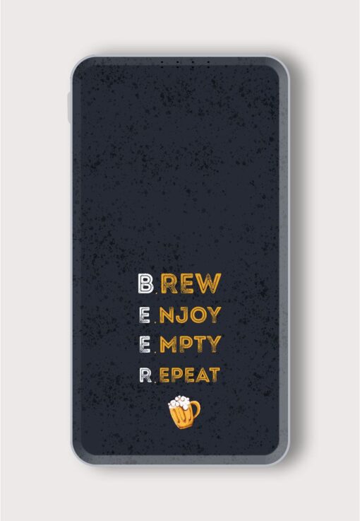 Brew Enjoy Empty Printed Designer 10000 mAh PowerBank Zapvi