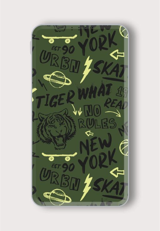 Tiger Skate Pattern Printed Designer 10000 mAh PowerBank Zapvi