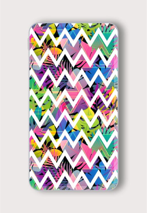 Zigzag Strips On Printed Designer 10000 mAh PowerBank Zapvi