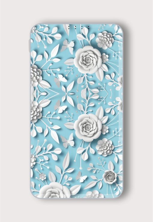 3D Rendering White Printed Designer 10000 mAh PowerBank Zapvi