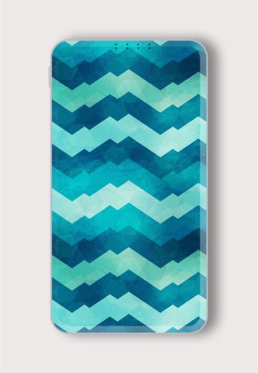 Abstract Marine Zigzag Printed Designer 10000 mAh PowerBank Zapvi