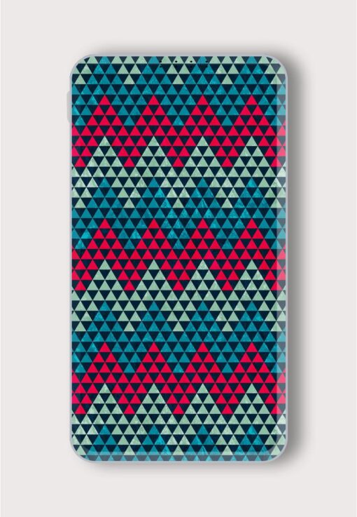 Zigzag Triangle Seamless Printed Designer 10000 mAh PowerBank Zapvi