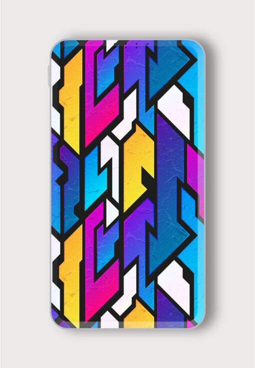 Abstract Colored Geometric Printed Designer 10000 mAh PowerBank Zapvi