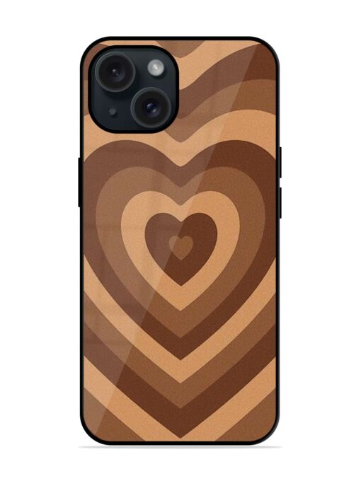 Brown Heart Glossy Metal TPU Case Zapvi