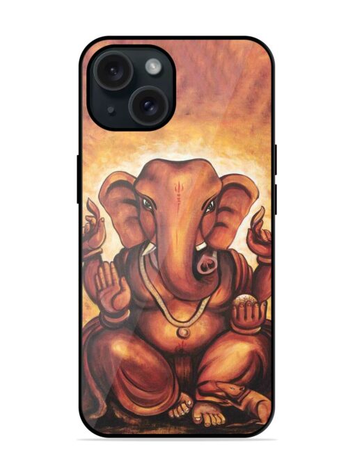 Brown Ganpati Art Glossy Metal TPU Case Zapvi