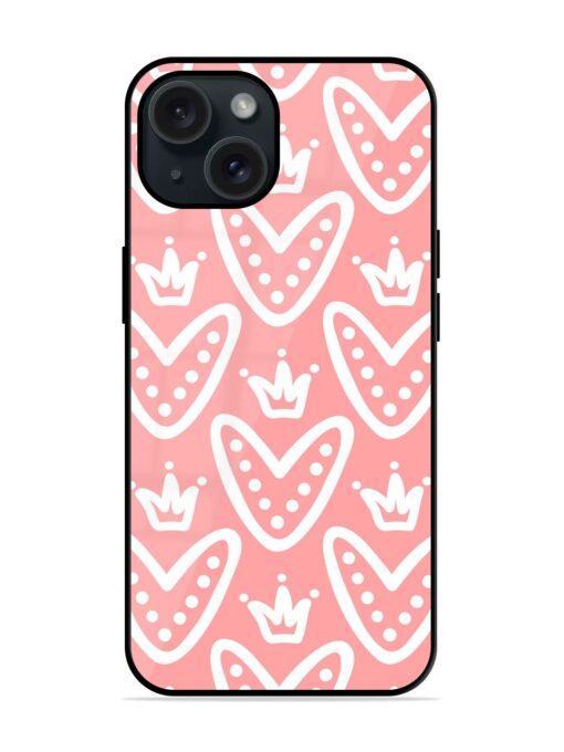 Cute Hearts Crowns Glossy Metal TPU Case Zapvi