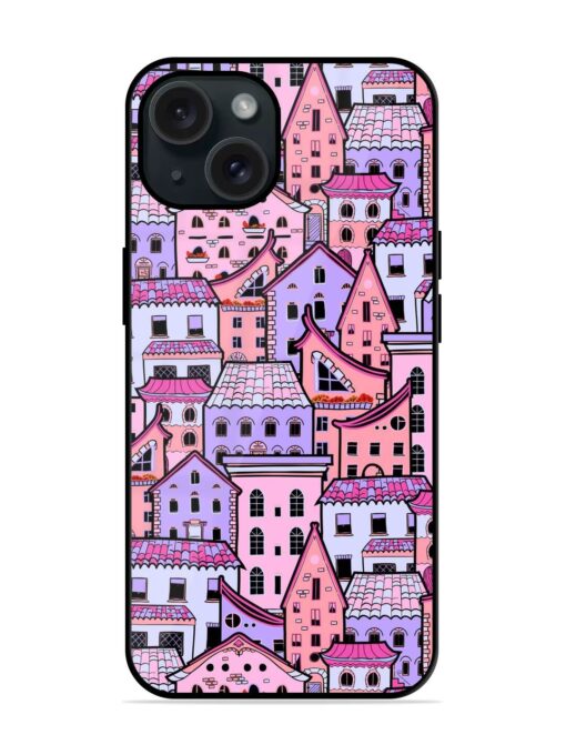 Seamless Pattern Houses Glossy Metal TPU Case Zapvi