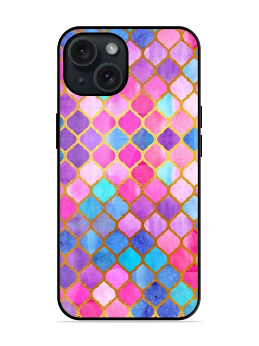 Watercolor Abstract Geometric Glossy Metal TPU Case Zapvi