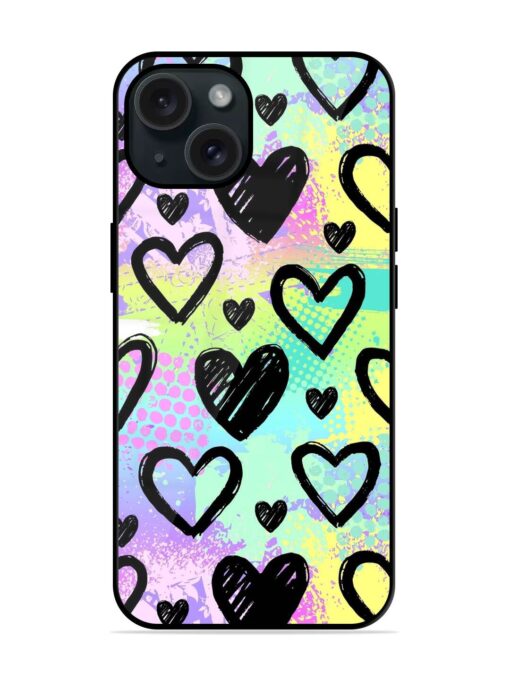 Bright Pattern Hearts Glossy Metal TPU Case Zapvi