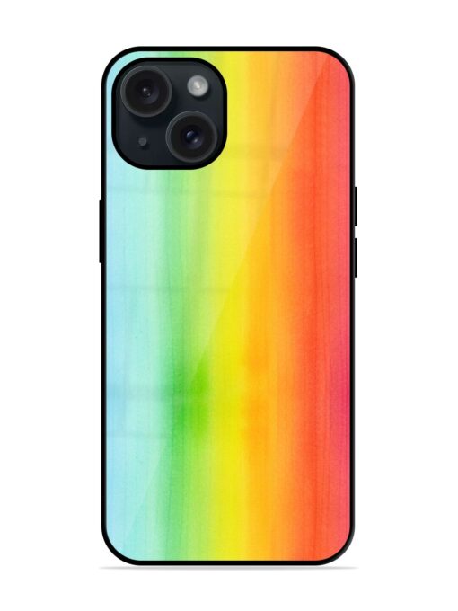 Bright Rainbow Watercolor Glossy Metal TPU Case Zapvi