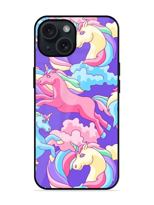 Seamless Pattern Unicorns Glossy Metal TPU Case Zapvi