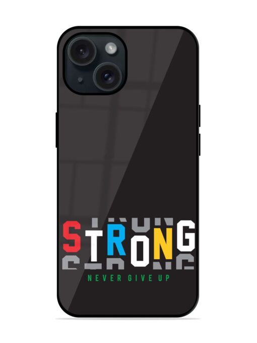 Strong Typography Print Glossy Metal TPU Case Zapvi