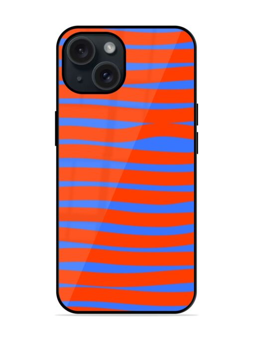 Stripes Pattern Orange Glossy Metal TPU Case Zapvi