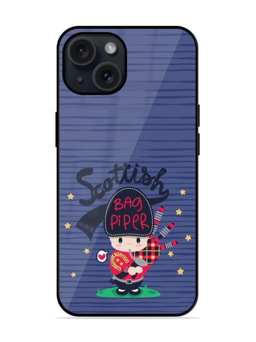 Cute Scottish Bagpiper Glossy Metal TPU Case Zapvi