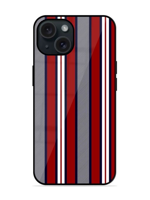 Stripe Pattern Navy Glossy Metal TPU Case Zapvi