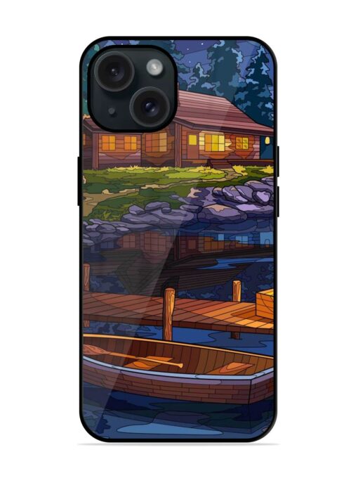 Village Night Scene Glossy Metal TPU Case Zapvi