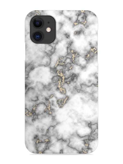 Gray And Gold Marble Snap Case for Apple Iphone 11 Zapvi