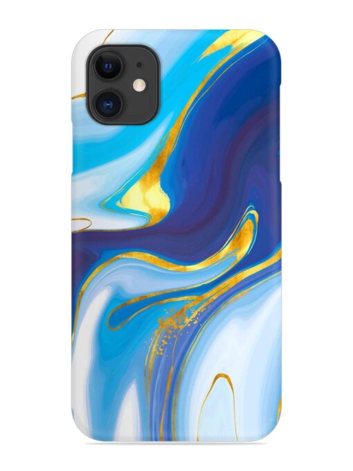 Watercolor Background With Golden Foil Snap Case for Apple Iphone 11 Zapvi