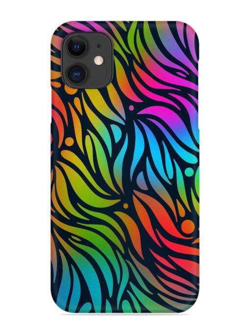 Abstract Leaf Design Snap Case for Apple Iphone 11 Zapvi