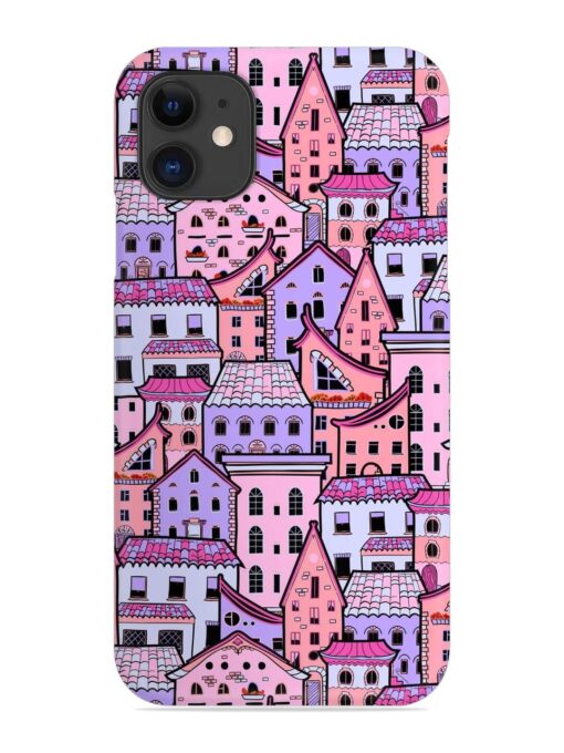 Seamless Pattern Houses Snap Case for Apple Iphone 11 Zapvi