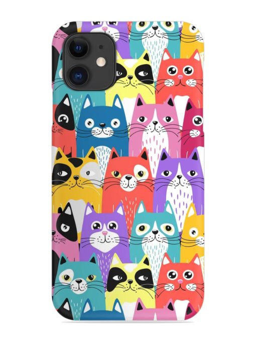 Funny Cartoon Cats Snap Case for Apple Iphone 11 Zapvi