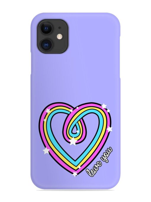 Colorful Rainbow Heart Snap Case for Apple Iphone 11 Zapvi