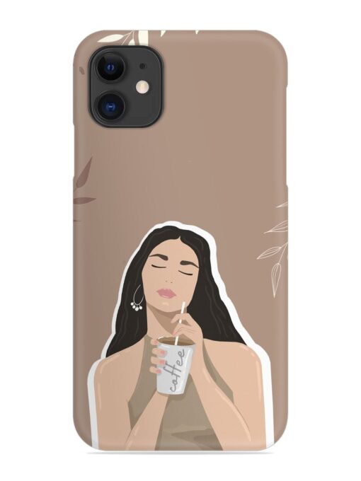 Girl With Coffee Snap Case for Apple Iphone 11 Zapvi