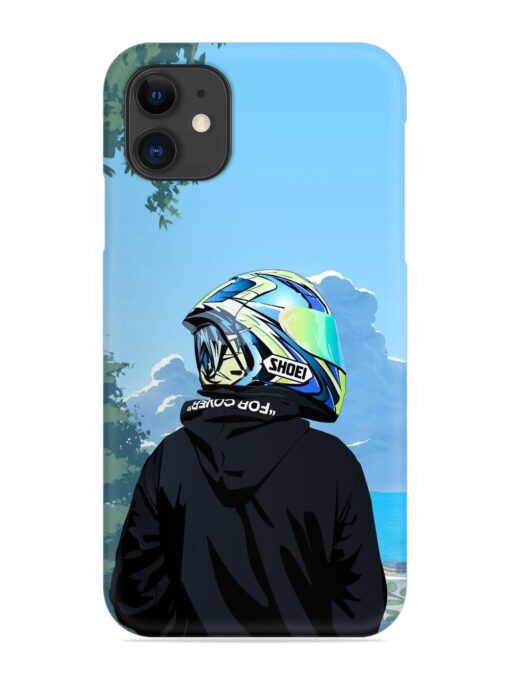 Rider With Helmet Snap Case for Apple Iphone 11 Zapvi