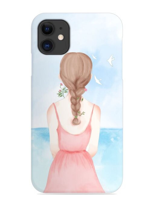 Watercolor Girl Vector Snap Case for Apple Iphone 11 Zapvi