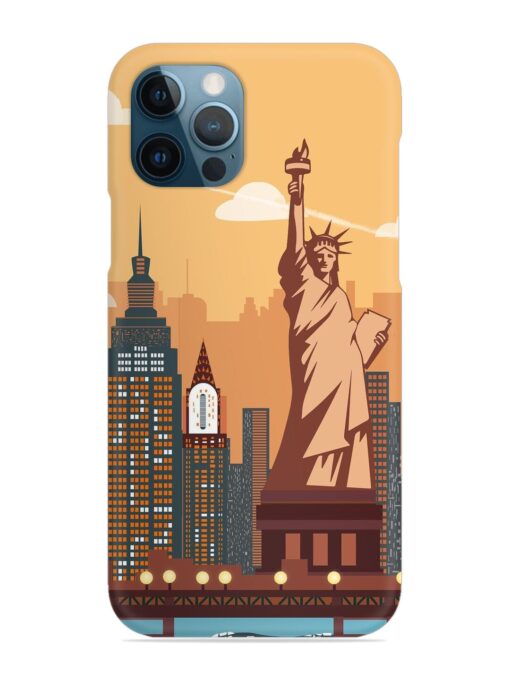 New York Statue Of Liberty Architectural Scenery Snap Case for Apple Iphone 12 Pro Zapvi