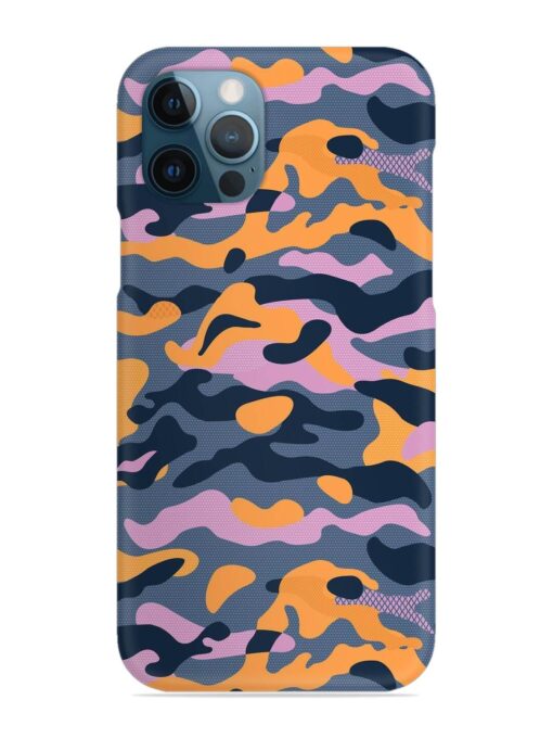 Camouflage Army Military English Orange Art Snap Case for Apple Iphone 12 Pro Zapvi