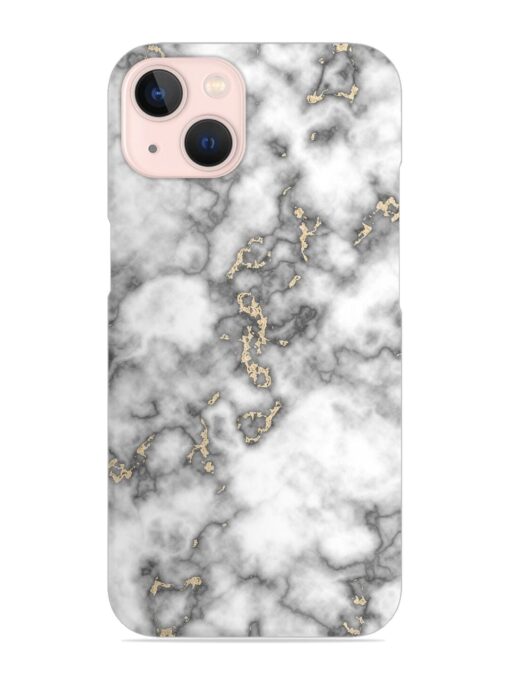 Gray And Gold Marble Snap Case for Apple Iphone 13 Zapvi