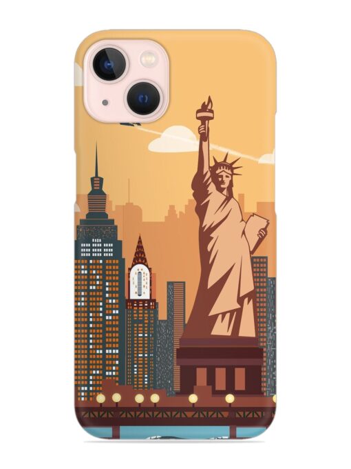 New York Statue Of Liberty Architectural Scenery Snap Case for Apple Iphone 13 Zapvi