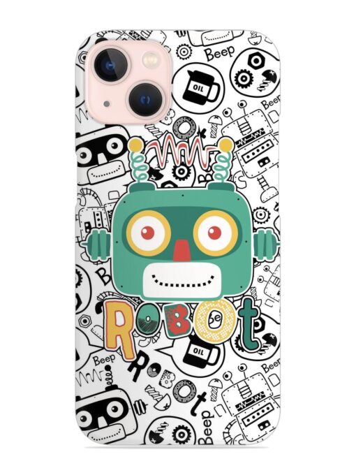 Robot Modern Seamless Pattern Snap Case for Apple Iphone 13 Zapvi