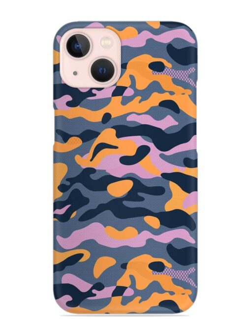 Camouflage Army Military English Orange Art Snap Case for Apple Iphone 13 Zapvi