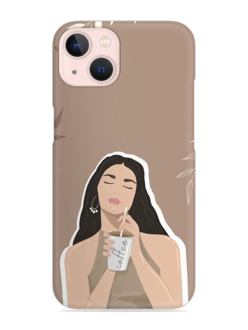 Girl With Coffee Snap Case for Apple Iphone 13 Zapvi