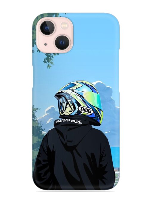 Rider With Helmet Snap Case for Apple Iphone 13 Zapvi