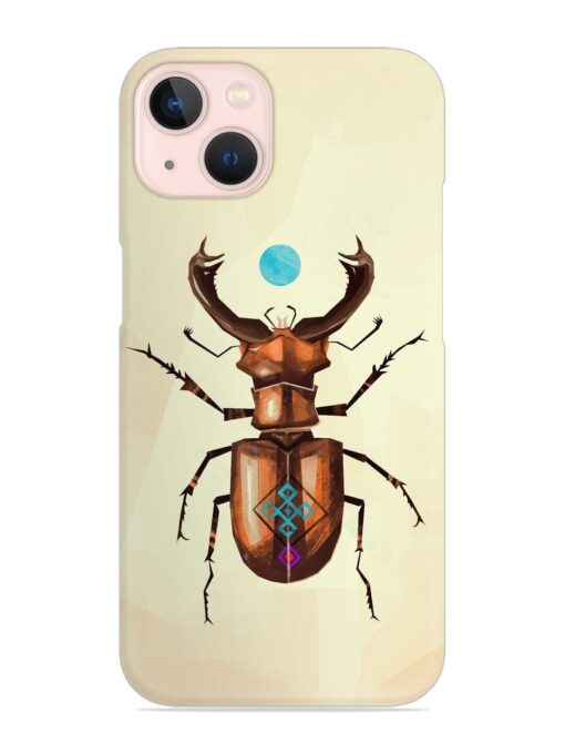 Stag Beetle Vector Snap Case for Apple Iphone 13 Mini Zapvi