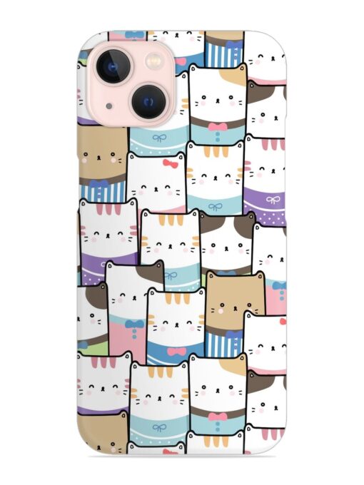 Cute Adorable Cat Snap Case for Apple Iphone 13 Mini Zapvi