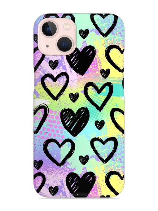 Bright Pattern Hearts Snap Case for Apple Iphone 13 Mini Zapvi