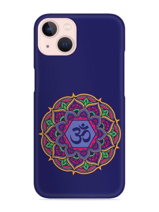 Om Mandala Art Blue Snap Case for Apple Iphone 14 Zapvi