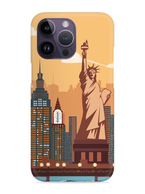 New York Statue Of Liberty Architectural Scenery Snap Case for Apple Iphone 14 Pro Zapvi