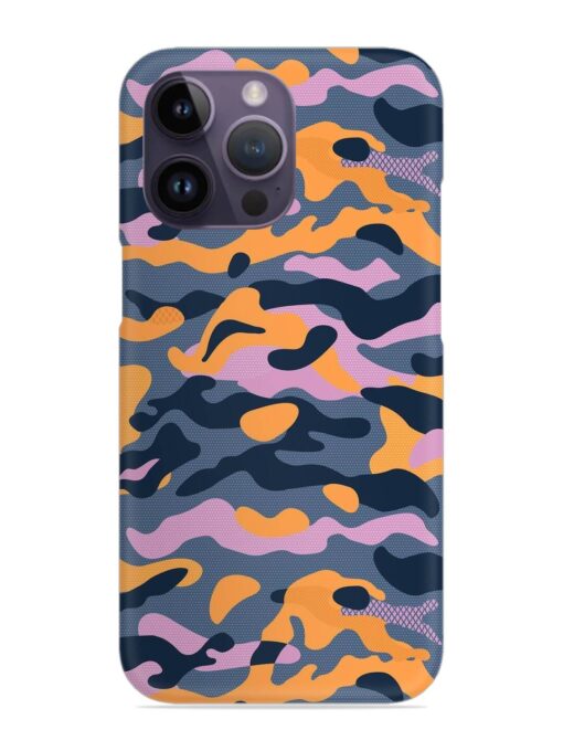 Camouflage Army Military English Orange Art Snap Case for Apple Iphone 14 Pro Zapvi