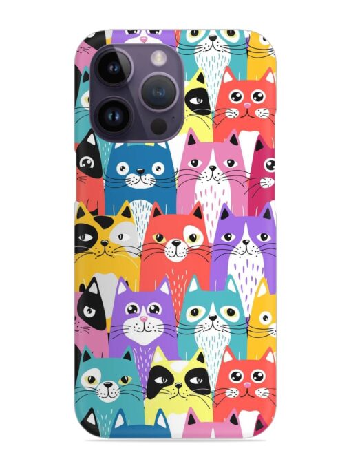 Funny Cartoon Cats Snap Case for Apple Iphone 14 Pro Zapvi