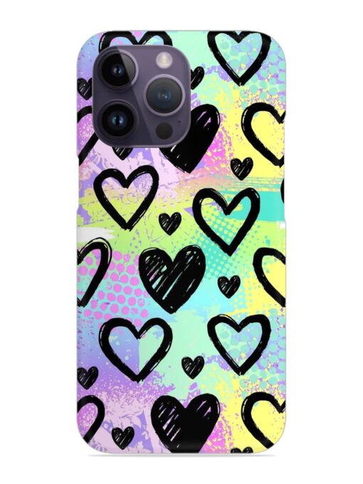 Bright Pattern Hearts Snap Case for Apple Iphone 14 Pro Zapvi